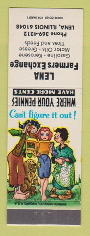 Matchbook Cover - Lena Farmers Exchange oil gas Lena IL hillbilly