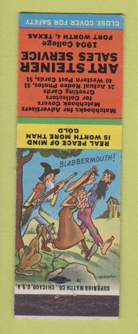 Matchbook Cover - Art Steiner matchbooks greeting cards Fort Worth TX hillbilly