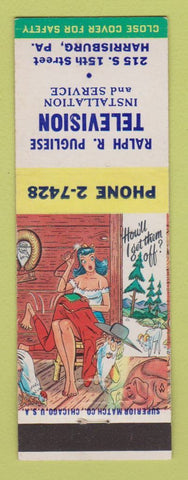 Matchbook Cover - Ralph Pugliese TV Harrisburg PA hillbilly