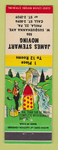 Matchbook Cover - James Stewart Moving Philadelphia PA hillbilly