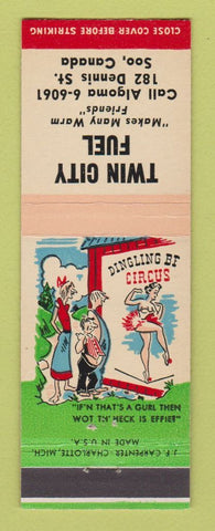 Matchbook Cover - Twin City Fuel Sault Ste Marie ON hillbilly