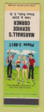 Matchbook Cover - Marshall's Service Corner Sioux Falls SD hillbilly