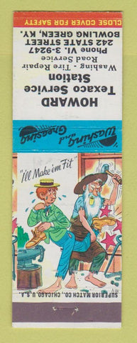 Matchbook Cover - Howard Texaco oil gas Bowling Green KY hillbilly