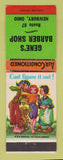 Matchbook Cover - Gene's Barber Shop Newbury OH WEAR hillbilly