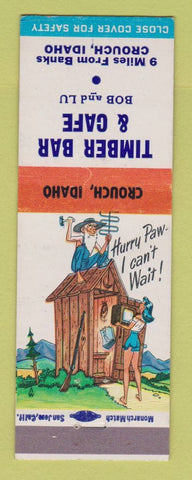 Matchbook Cover - Timber Bar & Cafe Crouch ID hillbilly