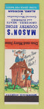 Matchbook Cover - Mason's Country Store Alamo MI hillbilly