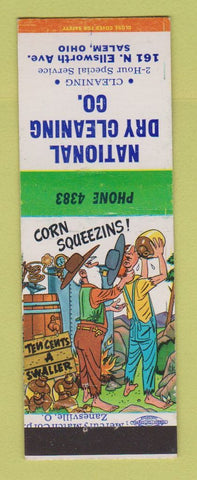 Matchbook Cover - National Dry Cleaning Salem OH hillbilly