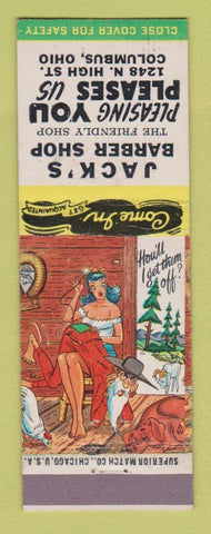 Matchbook Cover - Jack's Barber Shop Columbus OH hillbilly