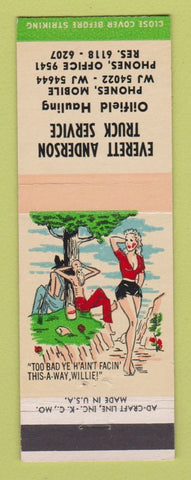 Matchbook Cover - Everett Anderson Truck Service  hillbilly