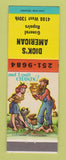 Matchbook Cover - Dick's American Auto Repair Clevelande OH hillbilly