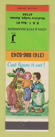 Matchbook Cover - John Faye Magnison Medicine Lodge KS hillbilly