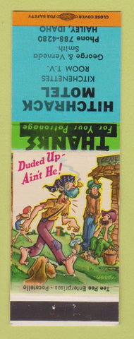 Matchbook Cover - Hitchrack Motel Hailey ID hillbilly