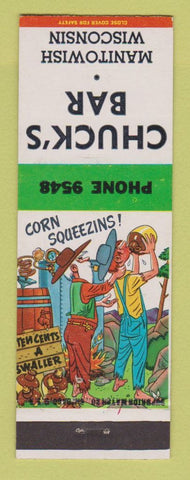 Matchbook Cover - Chuck's Bar Manitowish WI hillbilly