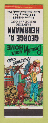 Matchbook Cover - George Herrmann Painting New Cumberland PA hillbilly