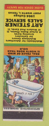 Matchbook Cover - Art Steiner matchbooks greeting cards Fort Worth TX hillbilly