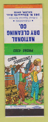 Matchbook Cover - National Dry Cleaning Salem OH hillbilly