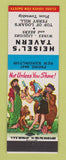 Matchbook Cover - Heisel's Tavern Plum Township PA  hillbilly