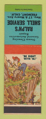 Matchbook Cover - Ralph's Shell oil gas Fremont CA hillbilly