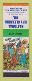 Matchbook Cover - National Dry Cleaning Salem OH hillbilly