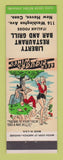 Matchbook Cover - Liberty Restaurant Bar Grill Italian New Haven CT hillbilly