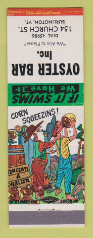 Matchbook Cover - Oyster Bar Burlington VT hillbilly