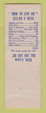 Matchbook Cover - Oyster Bar Burlington VT hillbilly