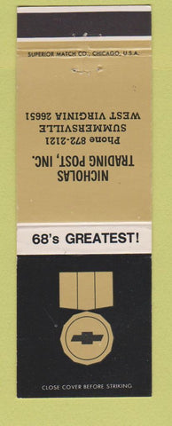 Matchbook Cover - 1968 Chevrolet Nicholas Trading Post Summersville WV