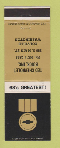Matchbook Cover - 1968 Chevrolet Ted Buick Colville WA