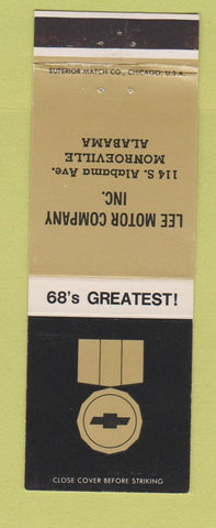 Matchbook Cover - 1968 Chevrolet Lee Motors Monroeville AL