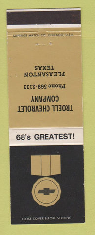 Matchbook Cover - 1968 Chevrolet Troell Pleasanton TX