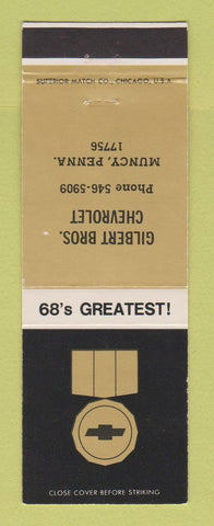 Matchbook Cover - 1968 Chevrolet Gilbert Bros Muncy PA
