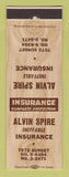 Matchbook Cover - Alvin Spire Insurance Los Angeles?