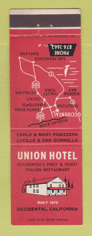 Matchbook Cover - Union Hotel Occidental CA