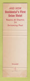 Matchbook Cover - Union Hotel Occidental CA