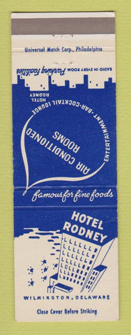 Matchbook Cover - Hotel Rodney Wilmington DE