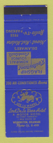 Matchbook Cover - Lord De La Warr Hotel Wilmington DE