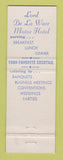 Matchbook Cover - Lord De La Warr Hotel Wilmington DE