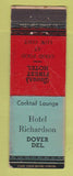 Matchbook Cover - Hotel Richardson Dover DE WORN