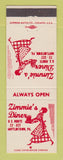 Matchbook Cover - Zimmie's Diner Mifflintown PA