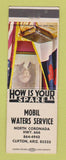 Matchbook Cover - Mobil Waters Service oil gas Clifton AZ