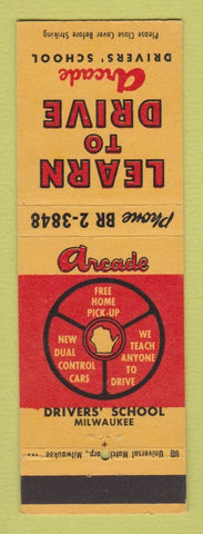 Matchbook Cover - Arcade Driving School Milwaukee WI
