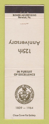 Matchbook Cover - Bloomsburg State College PA 1964