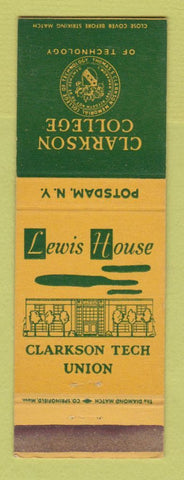 Matchbook Cover - Clarkson College of Technology Potsdam NY Lewis House
