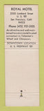 Matchbook Cover - Royal Motel San Francisco CA