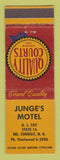 Matchbook Cover - Junge's Motel North Conway NH Quality Courts