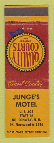 Matchbook Cover - Junge's Motel North Conway NH Quality Courts