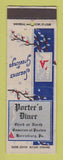 Matchbook Cover - Porter's Diner Harrisburg PA Christmas
