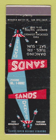 Matchbook Cover - Sands Cocktail Lounge Dancing Oakland CA WEAR