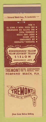 Matchbook Cover - Tremont Motel Pompano Beach FL