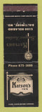 Matchbook Cover - Karson's Inn Baltimore MD WEAR